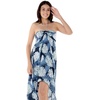 image:imageWomens Hawaiian Luau Halter Dress in Signature Prints  Sleeveless halter dress highlow hem Hawaiian floral print soft rayon machine washable luau beach cruise partyPacific Palm Navy