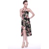 image:imageWomens Hawaiian Luau Halter Dress in Signature Prints  Sleeveless halter dress highlow hem Hawaiian floral print soft rayon machine washable luau beach cruise partyBlack Rafelsia