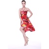 image:imageWomens Hawaiian Luau Halter Dress in Signature Prints  Sleeveless halter dress highlow hem Hawaiian floral print soft rayon machine washable luau beach cruise partyRed Sunset