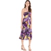 image:imageWomens Hawaiian Luau Halter Dress in Signature Prints  Sleeveless halter dress highlow hem Hawaiian floral print soft rayon machine washable luau beach cruise partyPurple Sunset