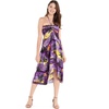 image:imageWomens Hawaiian Luau Halter Dress in Signature Prints  Sleeveless halter dress highlow hem Hawaiian floral print soft rayon machine washable luau beach cruise partyPurple Sunset