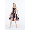 image:imageWomens Hawaiian Luau Halter Dress in Signature Prints  Sleeveless halter dress highlow hem Hawaiian floral print soft rayon machine washable luau beach cruise partyPink Black Hibiscus Vine