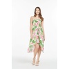image:imageWomens Hawaiian Luau Halter Dress in Signature Prints  Sleeveless halter dress highlow hem Hawaiian floral print soft rayon machine washable luau beach cruise partyLotus and Orchid