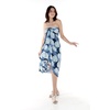 image:imageWomens Hawaiian Luau Halter Dress in Signature Prints  Sleeveless halter dress highlow hem Hawaiian floral print soft rayon machine washable luau beach cruise partyPacific Palm Navy