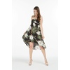 image:imageWomens Hawaiian Luau Halter Dress in Signature Prints  Sleeveless halter dress highlow hem Hawaiian floral print soft rayon machine washable luau beach cruise partyWispy Cereus Black