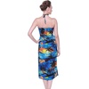 image:imageWomens Hawaiian Luau Halter Dress in Signature Prints  Sleeveless halter dress highlow hem Hawaiian floral print soft rayon machine washable luau beach cruise partyBlue Sunset