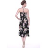 image:imageWomens Hawaiian Luau Halter Dress in Signature Prints  Sleeveless halter dress highlow hem Hawaiian floral print soft rayon machine washable luau beach cruise partyHibiscus Black