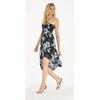 image:imageWomens Hawaiian Luau Halter Dress in Signature Prints  Sleeveless halter dress highlow hem Hawaiian floral print soft rayon machine washable luau beach cruise partyMidnight Bloom