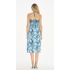 image:imageWomens Hawaiian Luau Halter Dress in Signature Prints  Sleeveless halter dress highlow hem Hawaiian floral print soft rayon machine washable luau beach cruise partySimply Blue Palms