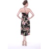 image:imageWomens Hawaiian Luau Halter Dress in Signature Prints  Sleeveless halter dress highlow hem Hawaiian floral print soft rayon machine washable luau beach cruise partyBlack Rafelsia
