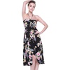 image:imageWomens Hawaiian Luau Halter Dress in Signature Prints  Sleeveless halter dress highlow hem Hawaiian floral print soft rayon machine washable luau beach cruise partyHibiscus Black