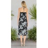 image:imageWomens Hawaiian Luau Halter Dress in Signature Prints  Sleeveless halter dress highlow hem Hawaiian floral print soft rayon machine washable luau beach cruise partyMidnight Bloom