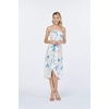 image:imageWomens Hawaiian Luau Halter Dress in Signature Prints  Sleeveless halter dress highlow hem Hawaiian floral print soft rayon machine washable luau beach cruise partySandy Beach Cream