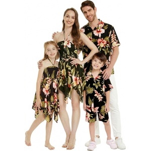 image:imageFamily Matching Hawaiian Clothes Black Rafelsia  Lightweight 100 rayon  Family matching outfits  Beach vacations  Luaus  Cruises  Family photosWomen Fairy