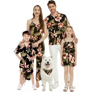 image:imageFamily Matching Hawaiian Clothes Black Rafelsia  Lightweight 100 rayon  Family matching outfits  Beach vacations  Luaus  Cruises  Family photosWomen V Neck Jumpsuit
