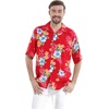 image:imageCouple Matching Hawaiian Luau Outfit Aloha Shirt and Tank Top in Hibiscus in 3 ColorsHibiscus Red