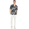 image:imageCouple Matching Hawaiian Luau Outfit Aloha Shirt and Tank Top in Hibiscus in 3 ColorsMidnight Bloom