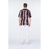 image:imageCouple Matching Hawaiian Luau Outfit Aloha Shirt and Tank Top in Hibiscus in 3 ColorsPink Black Hibiscus Vine