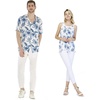 image:imageCouple Matching Hawaiian Luau Outfit Aloha Shirt and Tank Top in Hibiscus in 3 ColorsDay Dream Bloom