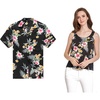 image:imageCouple Matching Hawaiian Luau Outfit Aloha Shirt and Tank Top in Hibiscus in 3 ColorsHibiscus Black