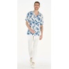 image:imageMatchable Couple Hawaiian Luau Shirt Smock Top Ruffle Wrap Skirt in Day Dream BloomMen Day Dream Bloom