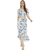 image:imageMatchable Couple Hawaiian Luau Shirt Smock Top Ruffle Wrap Skirt in Day Dream BloomWomen Day Dream Bloom Top