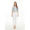 image:imageMatchable Couple Hawaiian Luau Shirt Smock Top Ruffle Wrap Skirt in Day Dream BloomWomen Day Dream Bloom Top