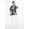 image:imageMatchable Couple Hawaiian Luau Shirt or Tank Dress in Pineapple Garden NavyMen Pineapple Garden Navy