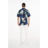 image:imageMatchable Couple Hawaiian Luau Shirt or Tank Dress in Pineapple Garden NavyMen Pineapple Garden Navy