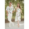 image:imageMatchable Couple Hawaiian Shirt or Dress Signature Prints Pineapple  Sold Individually Matchable Couple Collection Soft Comfortable Fabric Signature Tropical Prints Vacation ReadyWomen Pineapple Garden White