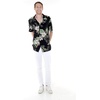 image:imageMatchable Couple Hawaiian Shirt or Dress Signature Prints Pineapple  Sold Individually Matchable Couple Collection Soft Comfortable Fabric Signature Tropical Prints Vacation ReadyMen Pineapple Garden Black