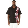 image:imageMatchable Couple Hawaiian Shirt or Maxi Spandex Dress Signature Prints  Sold Individually Spandex Stretchy Lightweight Breathable Fabric Signature Tropical Prints Vacation ReadyMen Watercolor Orchid Black Pink