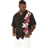 image:imageMatchable Couple Hawaiian Shirt or Maxi Spandex Dress Signature Prints  Sold Individually Spandex Stretchy Lightweight Breathable Fabric Signature Tropical Prints Vacation ReadyMen Watercolor Orchid Black Pink