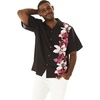 image:imageMatchable Couple Hawaiian Shirt or Maxi Spandex Dress Signature Prints  Sold Individually Spandex Stretchy Lightweight Breathable Fabric Signature Tropical Prints Vacation ReadyMen Watercolor Orchid Black Pink