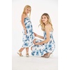 image:imageMatching Hawaiian Luau Mother Daughter Halter Dress in Hibiscus BlueDay Dream Bloom  Hats With Matching Bands