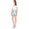 image:imageHawaii Hangover Family Matching Clothes Pink Hibiscus Vine Turquoise  Family matching Hawaiian outfits Pink Hibiscus Vine Turquoise lightweight rayon machine washable tropical floral printWomen Elasitc Waist Shorts With Pockets