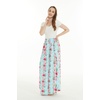 image:imageHawaii Hangover Family Matching Clothes Pink Hibiscus Vine Turquoise  Family matching Hawaiian outfits Pink Hibiscus Vine Turquoise lightweight rayon machine washable tropical floral printWomen Wide Leg Pants