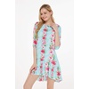 image:imageHawaii Hangover Family Matching Clothes Pink Hibiscus Vine Turquoise  Family matching Hawaiian outfits Pink Hibiscus Vine Turquoise lightweight rayon machine washable tropical floral printWomen 34 Sleeve