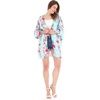 image:imageHawaii Hangover Family Matching Clothes Pink Hibiscus Vine Turquoise  Family matching Hawaiian outfits Pink Hibiscus Vine Turquoise lightweight rayon machine washable tropical floral printWomen Kimono Cardigan