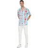 image:imageHawaii Hangover Family Matching Clothes Pink Hibiscus Vine Turquoise  Family matching Hawaiian outfits Pink Hibiscus Vine Turquoise lightweight rayon machine washable tropical floral printMen Short Sleeve