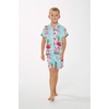image:imageHawaii Hangover Family Matching Clothes Pink Hibiscus Vine Turquoise  Family matching Hawaiian outfits Pink Hibiscus Vine Turquoise lightweight rayon machine washable tropical floral printBoy Short Sleeve