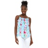 image:imageHawaii Hangover Family Matching Clothes Pink Hibiscus Vine Turquoise  Family matching Hawaiian outfits Pink Hibiscus Vine Turquoise lightweight rayon machine washable tropical floral printWomen Spaghetti Tank Top