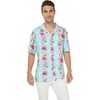 image:imageHawaii Hangover Family Matching Clothes Pink Hibiscus Vine Turquoise  Family matching Hawaiian outfits Pink Hibiscus Vine Turquoise lightweight rayon machine washable tropical floral printMen Short Sleeve