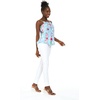 image:imageHawaii Hangover Family Matching Clothes Pink Hibiscus Vine Turquoise  Family matching Hawaiian outfits Pink Hibiscus Vine Turquoise lightweight rayon machine washable tropical floral printWomen Spaghetti Tank Top