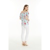 image:imageHawaii Hangover Family Matching Clothes Pink Hibiscus Vine Turquoise  Family matching Hawaiian outfits Pink Hibiscus Vine Turquoise lightweight rayon machine washable tropical floral printWomen Offshoulder Ruffle Top