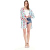 image:imageHawaii Hangover Family Matching Clothes Pink Hibiscus Vine Turquoise  Family matching Hawaiian outfits Pink Hibiscus Vine Turquoise lightweight rayon machine washable tropical floral printWomen Kimono Cardigan