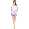 image:imageHawaii Hangover Family Matching Clothes Pink Hibiscus Vine Turquoise  Family matching Hawaiian outfits Pink Hibiscus Vine Turquoise lightweight rayon machine washable tropical floral printWomen Elasitc Waist Shorts With Pockets