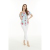 image:imageHawaii Hangover Family Matching Clothes Pink Hibiscus Vine Turquoise  Family matching Hawaiian outfits Pink Hibiscus Vine Turquoise lightweight rayon machine washable tropical floral printWomen Offshoulder Ruffle Top