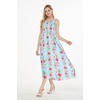 image:imageHawaii Hangover Family Matching Clothes Pink Hibiscus Vine Turquoise  Family matching Hawaiian outfits Pink Hibiscus Vine Turquoise lightweight rayon machine washable tropical floral printWomen Maxi Tank