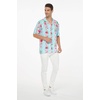 image:imageHawaii Hangover Family Matching Clothes Pink Hibiscus Vine Turquoise  Family matching Hawaiian outfits Pink Hibiscus Vine Turquoise lightweight rayon machine washable tropical floral printMen Short Sleeve